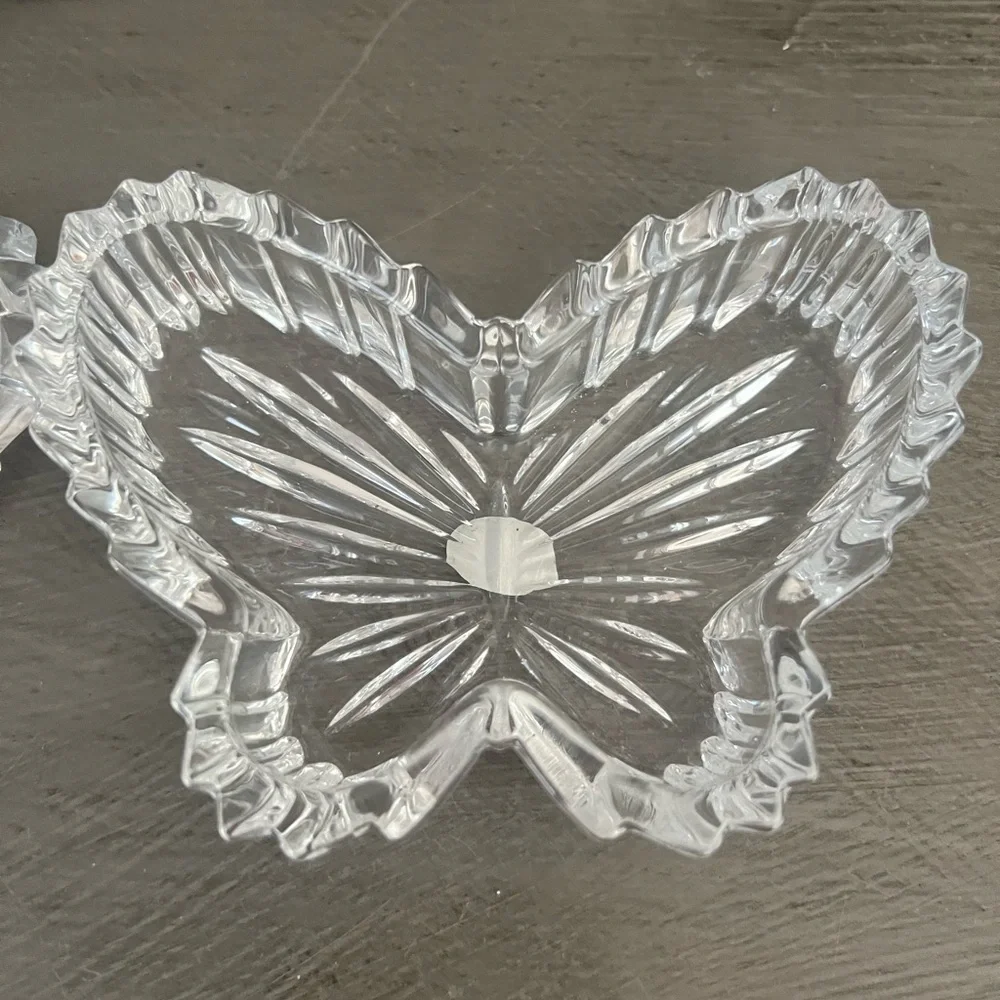 Gorham Lead Crystal Butterfly Trinket Dish